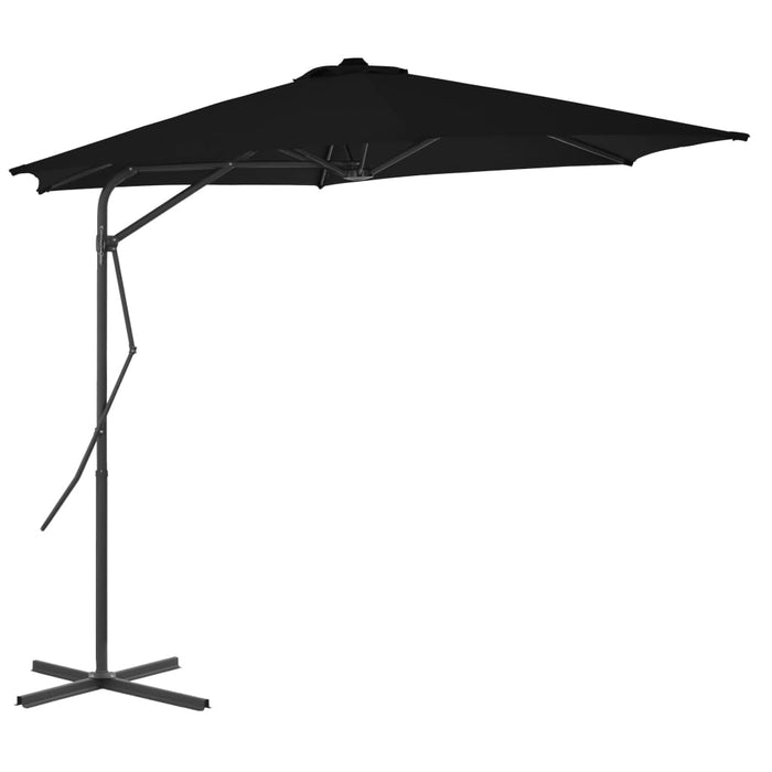 VXL Garden Umbrella with Black Steel Pole 300X230Cm