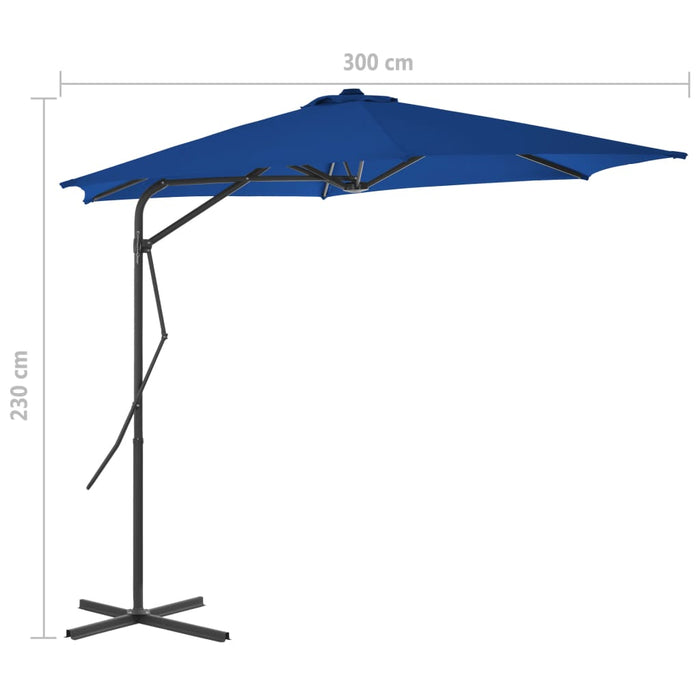 VXL Garden Umbrella with Blue Steel Pole 300X230Cm