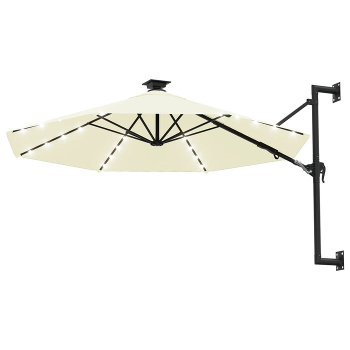 VXL Wall Umbrella with LEDs and Metal Pole 300 Cm Sand