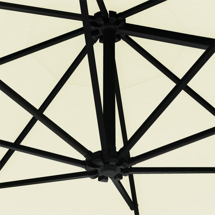 VXL Wall Umbrella with LEDs and Metal Pole 300 Cm Sand