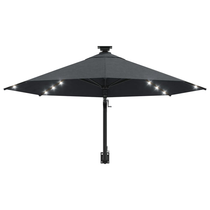 VXL Wall Umbrella with LEDs and Metal Pole 300 Cm Anthracite