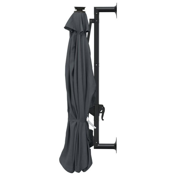 VXL Wall Umbrella with LEDs and Metal Pole 300 Cm Anthracite
