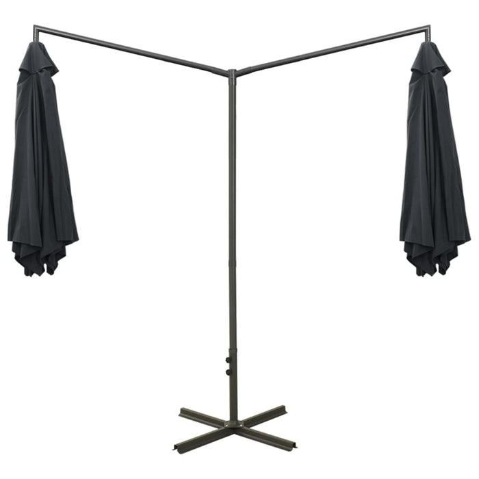 VXL Double Parasol with Anthracite Steel Pole 600 Cm