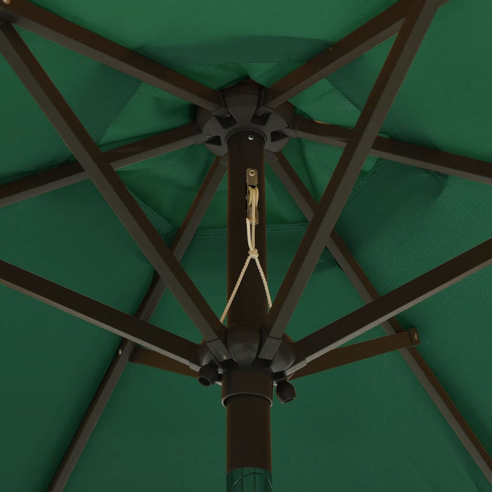 VXL Umbrella With Led Lights Green Aluminum 200X211 Cm