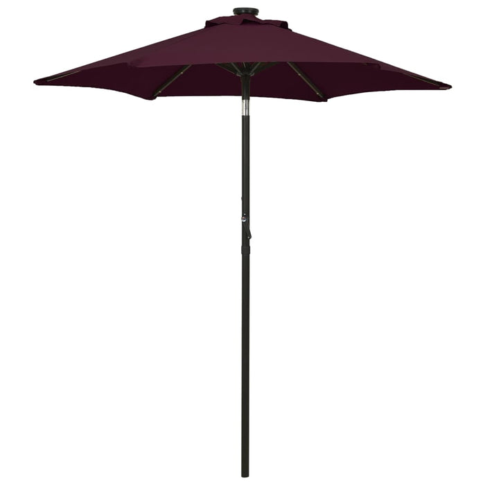 VXL Umbrella With Led Lights Aluminum Bordeaux 200X211 Cm