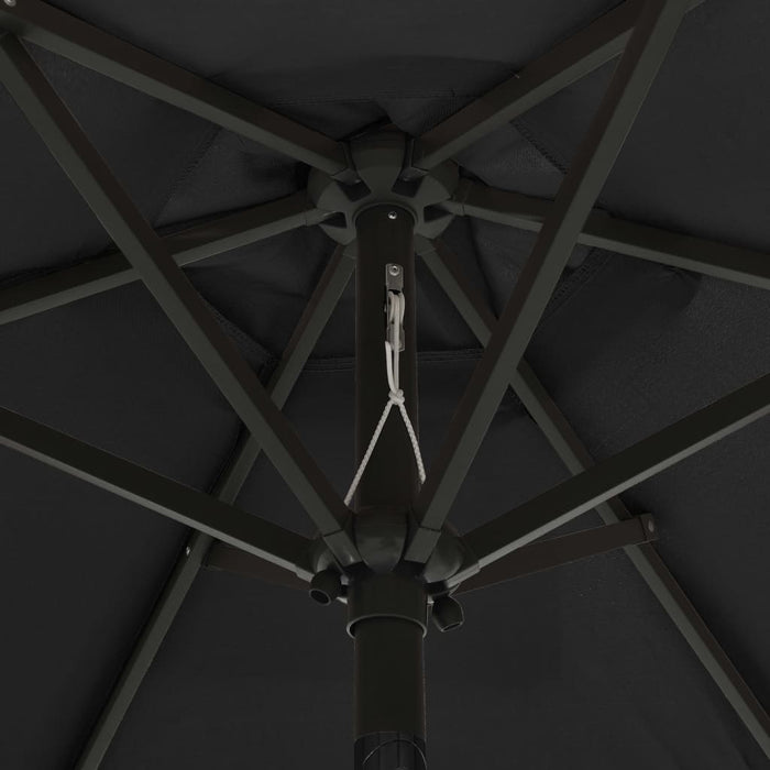 VXL Black Aluminum Umbrella With Led Lights 200X211 Cm