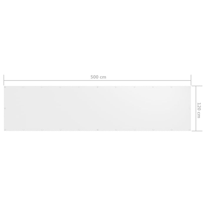 VXL Balcony Awning Oxford Fabric White 120X500 Cm