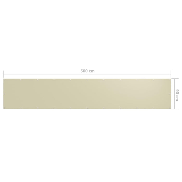 VXL Balcony Awning Oxford Fabric Cream Color 90X500 Cm
