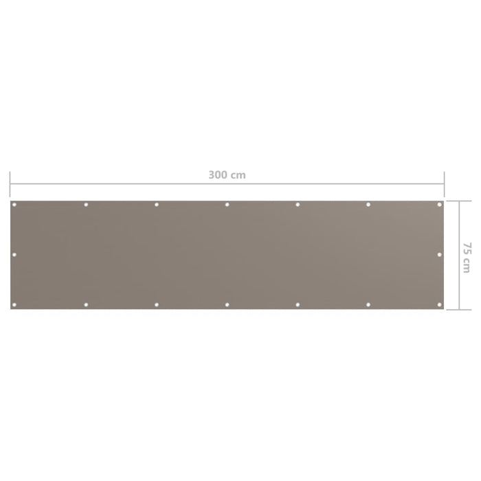 VXL Oxford Gray Taupe Screen Balcony Awning 75X300 Cm