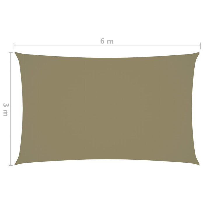 VXL Toldo de vela rectangular tela oxford beige 3x6 m