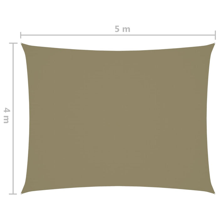 VXL Rectangular Sail Awning in Oxford Fabric Beige 4X5 M