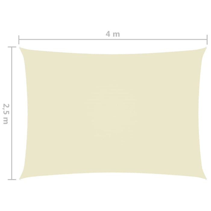 VXL Rectangular Sail Awning Cream Oxford Fabric 2.5X4 M