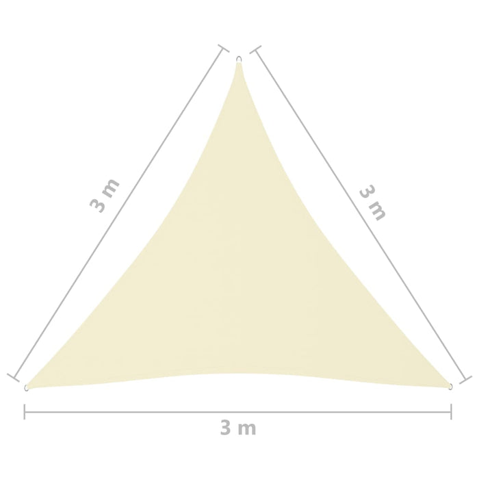 VXL Toldo De Vela Triangular De Tela Oxford Crema 3X3X3 M