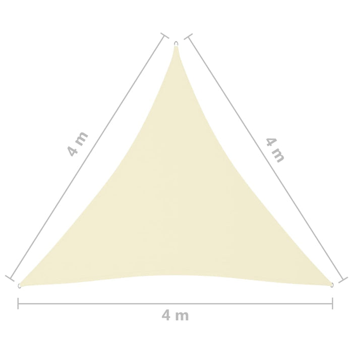VXL Toldo De Vela Triangular De Tela Oxford Crema 4X4X4 M