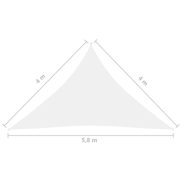 VXL Toldo De Vela Triangular De Tela Oxford Blanco 4X4X5,8 M
