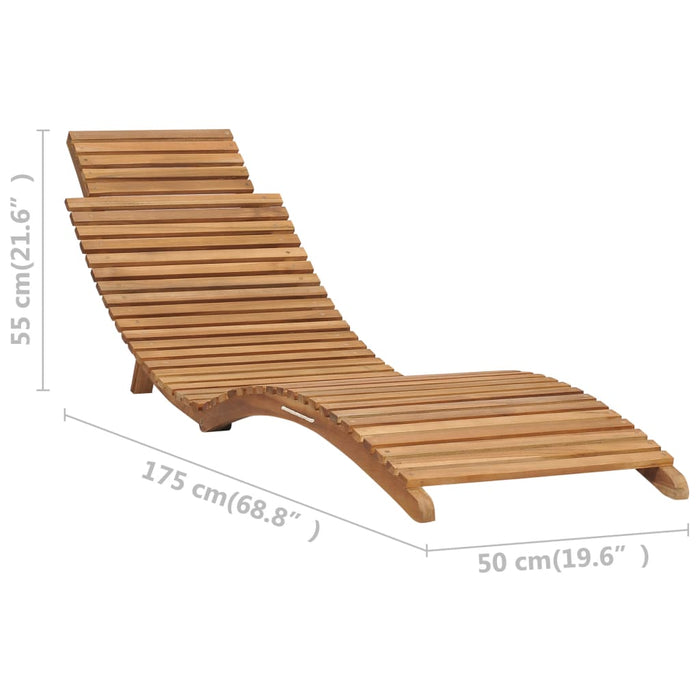 VXL Folding Sun Lounger with Solid Teak Wood Table