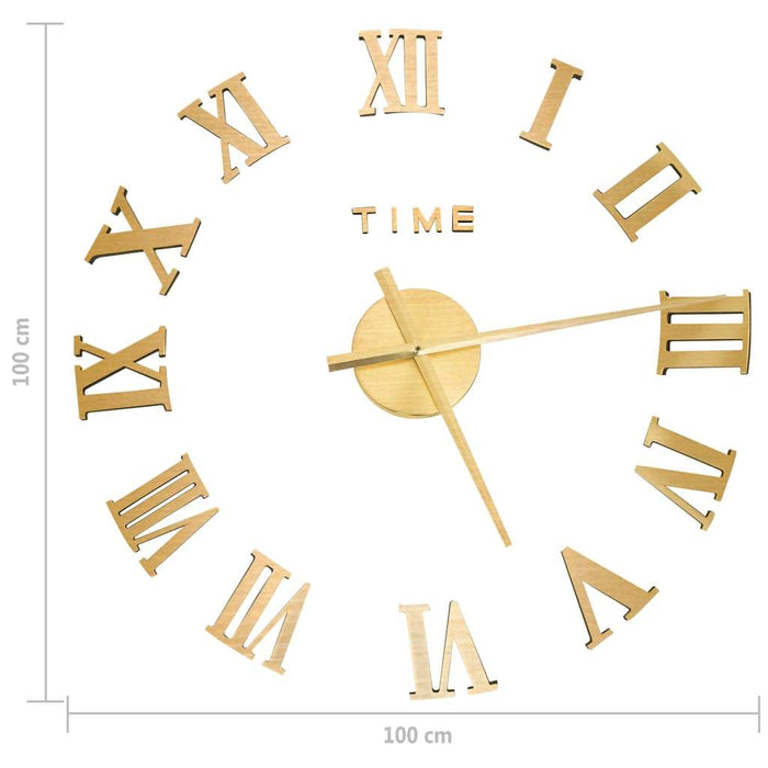 VXL Reloj 3D De Pared Con Diseño Moderno Dorado 100 Cm Xxl 5 a 7 Días VXL 