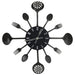 VXL Reloj De Pared Diseño Cuchara Y Tenedor Negro 40 Cm Aluminio 5 a 7 Días VXL 