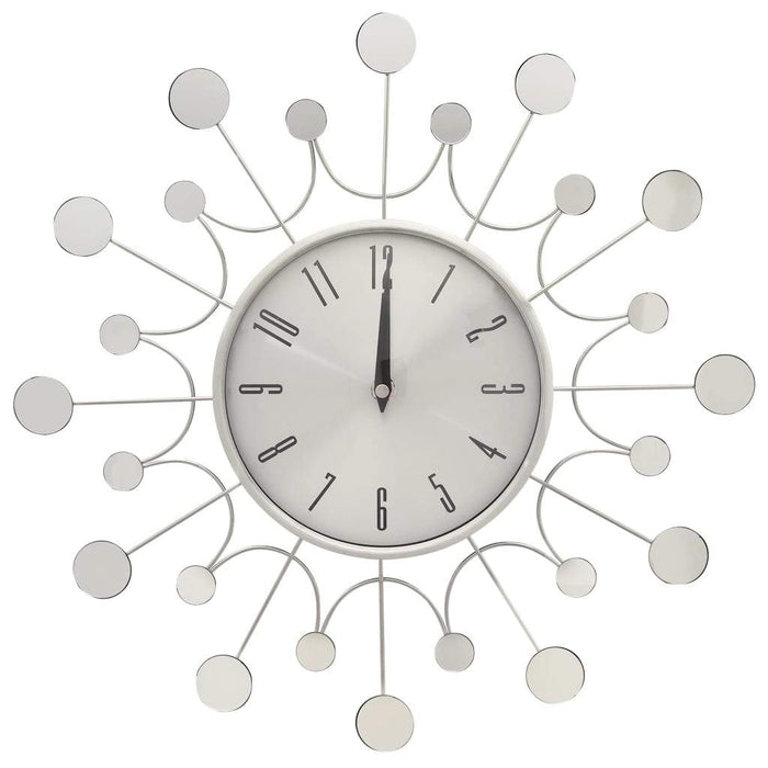 VXL Reloj De Pared De Metal Plateado 40 Cm 5 a 7 Días VXL 