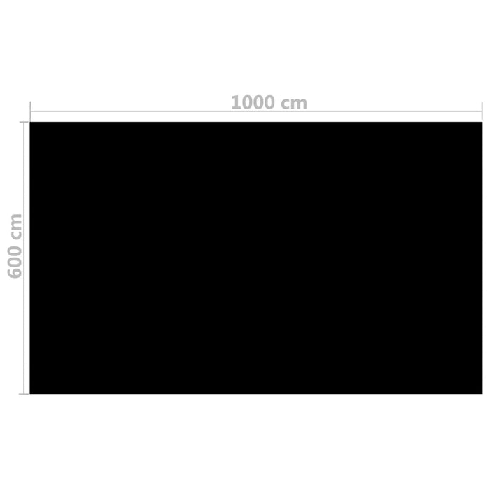 VXL Rectangular PE Pool Cover Black 1000X600 Cm