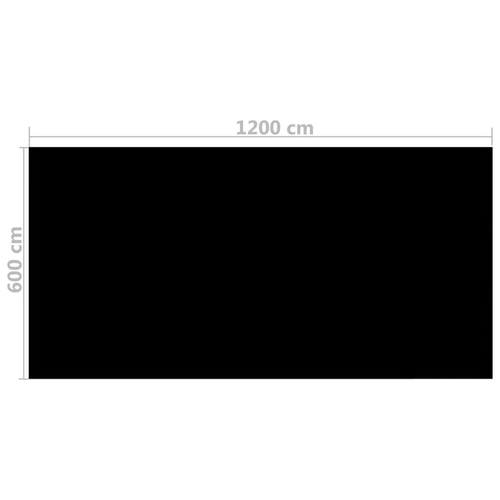 VXL Rectangular PE Pool Cover Black 1200X600 Cm