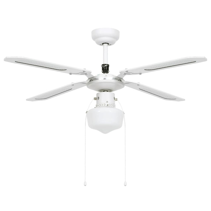 VXL Ceiling Fan with Lamp White 106 Cm
