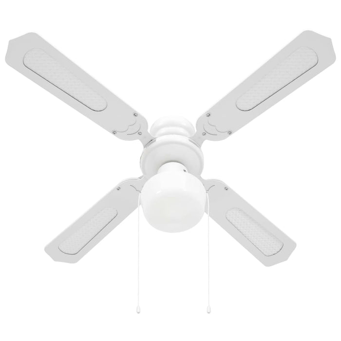 VXL Ceiling Fan with Lamp White 106 Cm