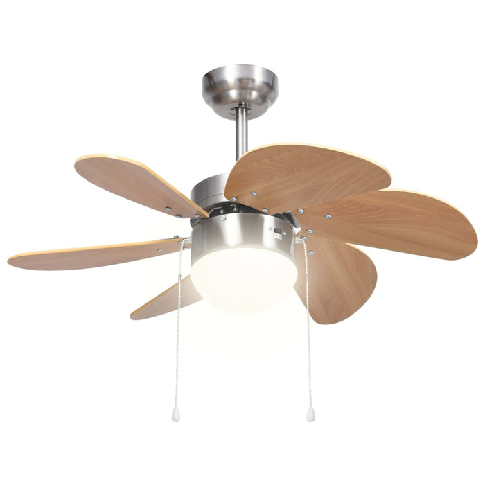 VXL Ceiling Fan with Light Brown Lamp 76 Cm