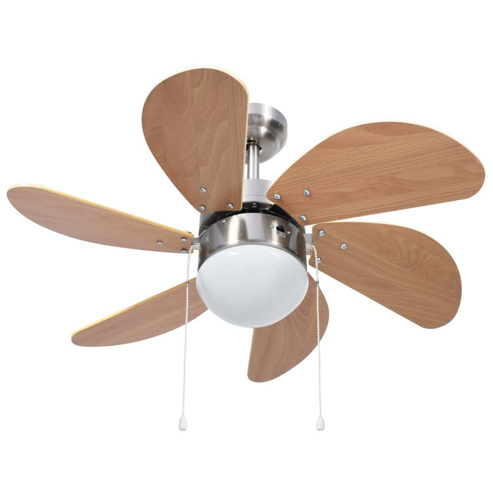VXL Ceiling Fan with Light Brown Lamp 76 Cm