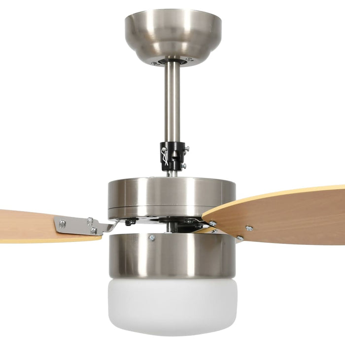 VXL Ceiling Fan Lamp Remote Control Light Brown 76 Cm