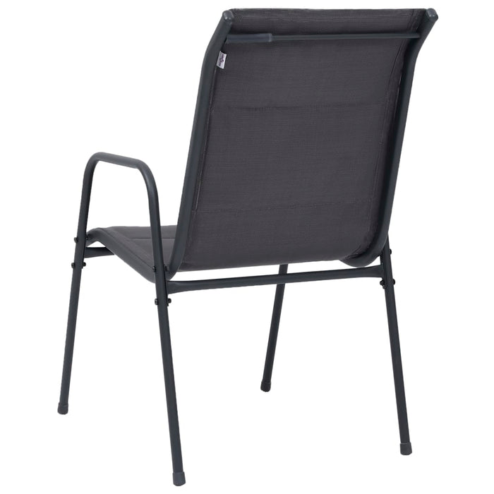 VXL Stackable Garden Chairs 6 Pcs Textilene Steel Anthracite Gray