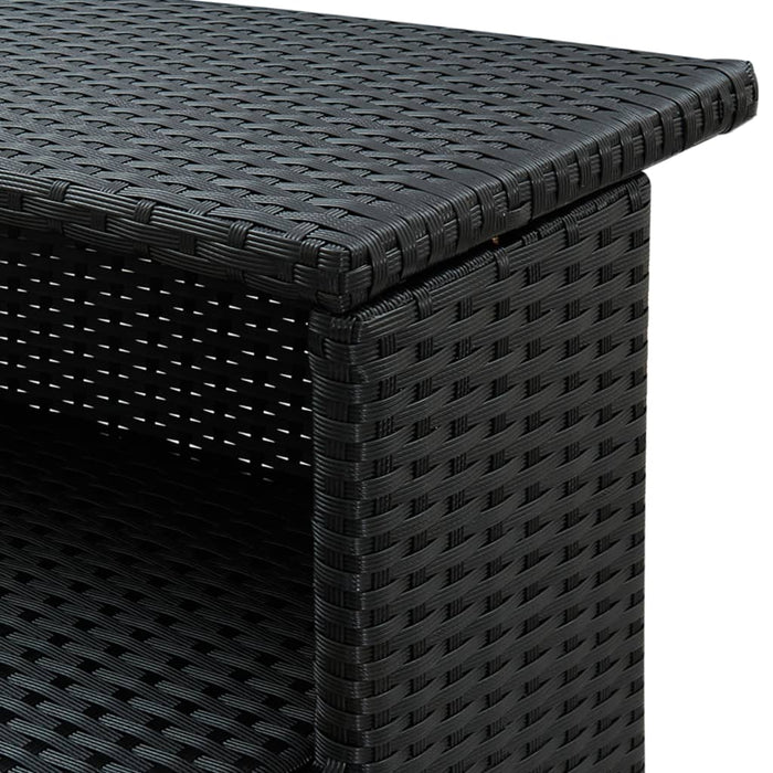 VXL High Garden Table Black Synthetic Rattan 120X55X110 Cm