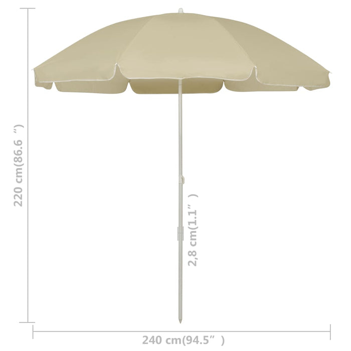 VXL Sand Beach Umbrella Yellow 240 Cm