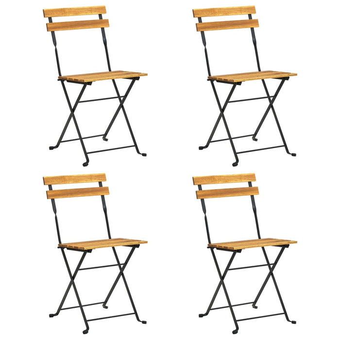 VXL Folding Terrace Bistro Chairs 4 Pcs Solid Acacia Wood