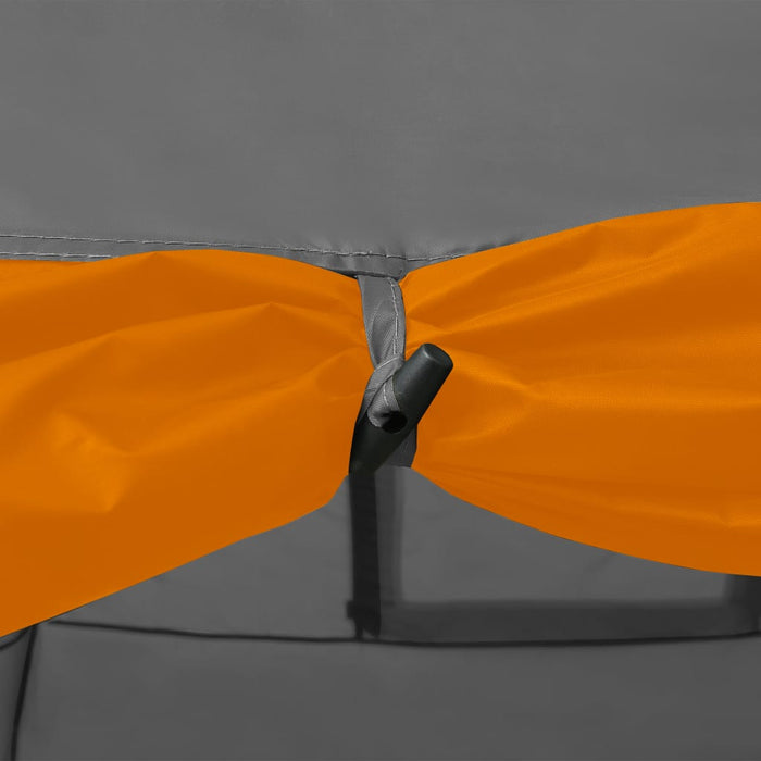 VXL Tienda de campaña iglú 8 personas gris y naranja 650x240x190 cm