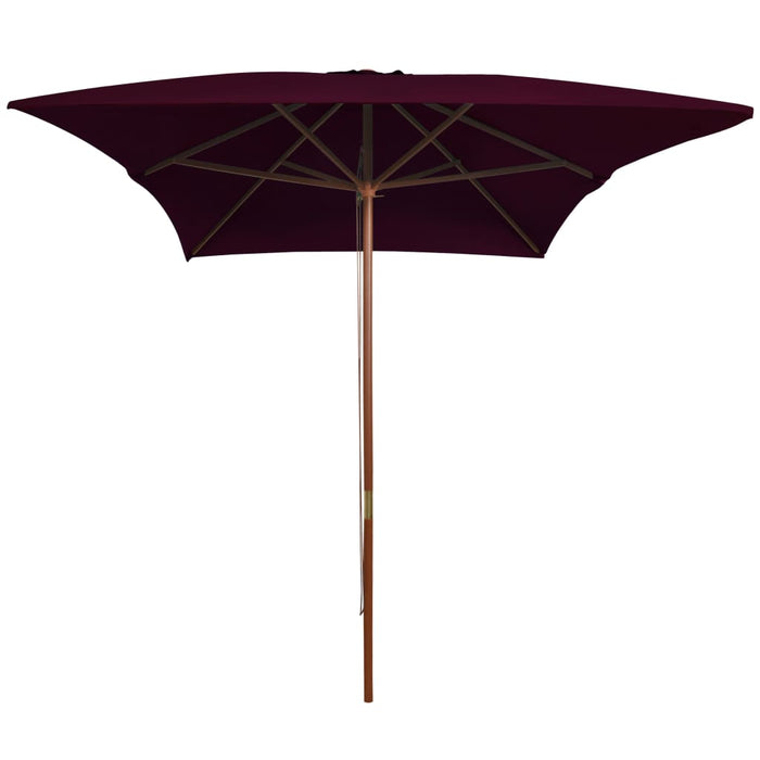 VXL Garden Umbrella with Wooden Pole Burgundy Red 200X300 Cm