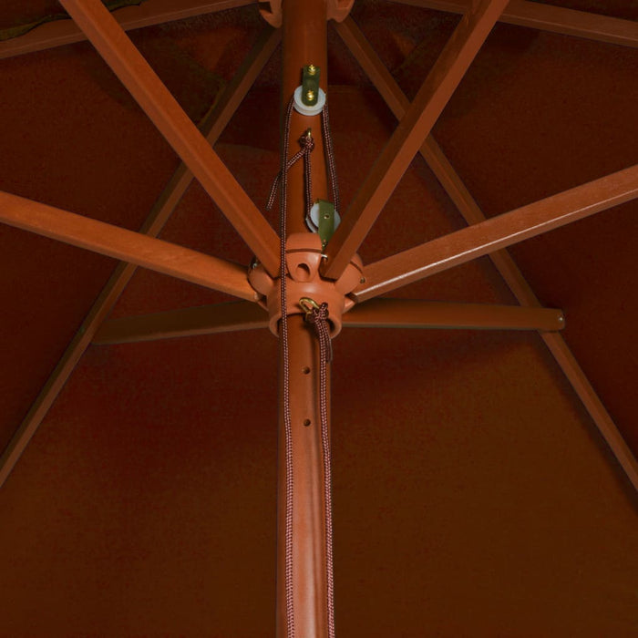 VXL Garden Umbrella with Terracotta Wooden Pole 200X300 Cm