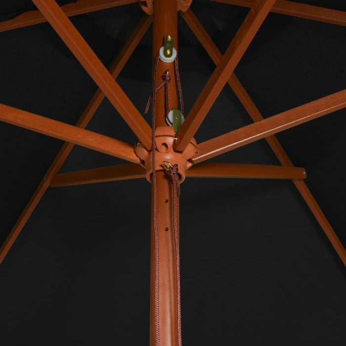 VXL Garden Umbrella with Black Wooden Pole 200X300 Cm