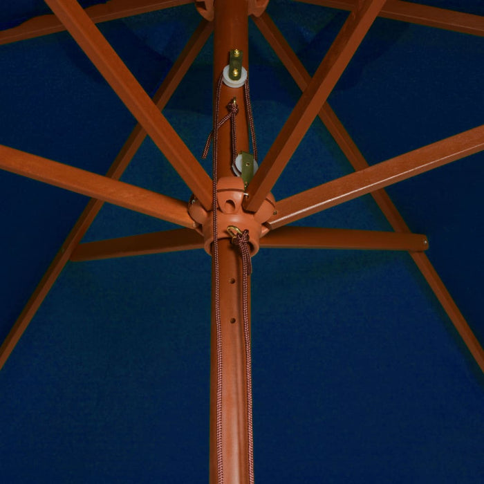 VXL Garden Umbrella with Blue Wooden Pole 200X300 Cm