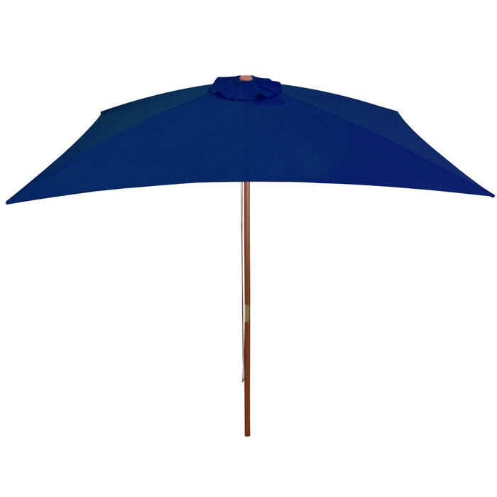 VXL Garden Umbrella with Blue Wooden Pole 200X300 Cm