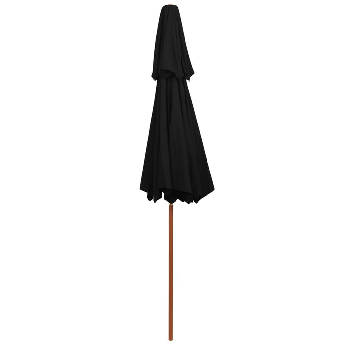 VXL Double Decker Parasol Black Wooden Pole 270 Cm