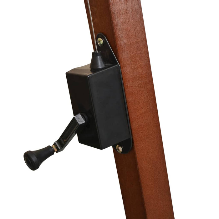 VXL Hanging Umbrella with Burgundy Red Fir Wood Pole 3X3M
