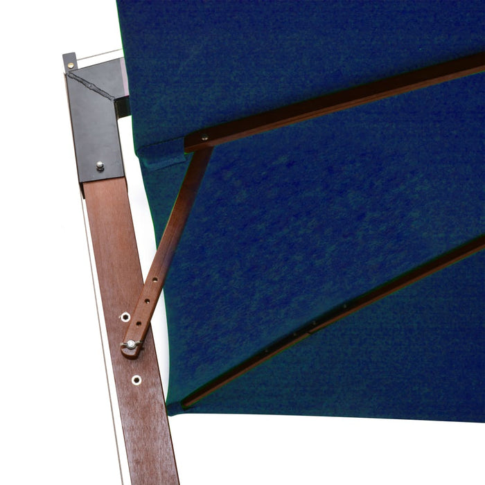 VXL Hanging Umbrella with Fir Wood Pole Light Blue 3X3 M