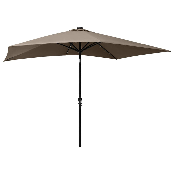 VXL Umbrella With Led And Taupe Gray Steel Pole 2X3 M