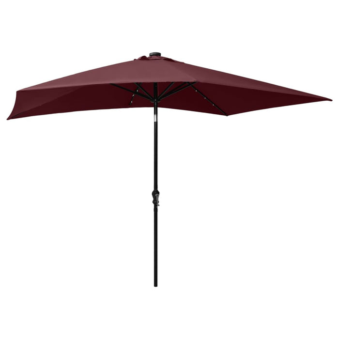VXL Umbrella With Led And Steel Pole Bordeaux Red 2X3 M