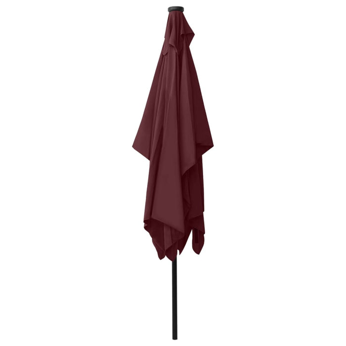 VXL Umbrella With Led And Steel Pole Bordeaux Red 2X3 M