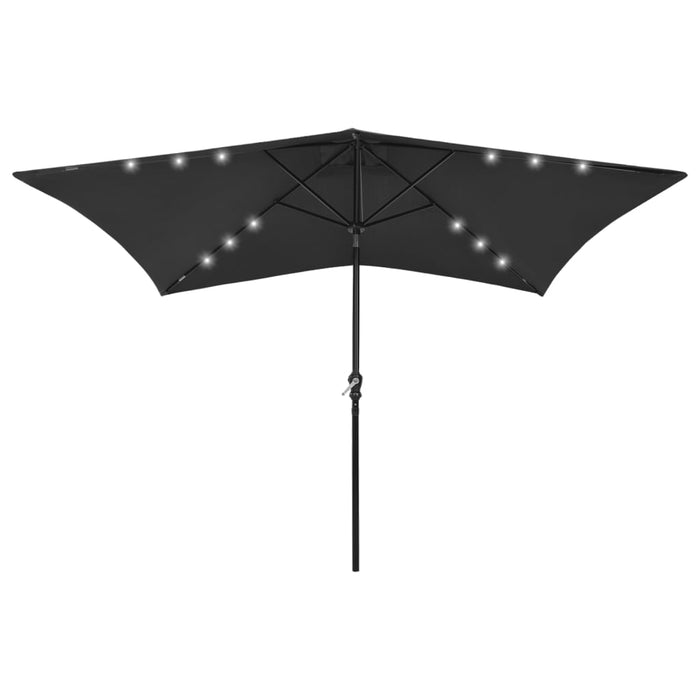 VXL Parasol With Led And Black Steel Pole 2X3 M