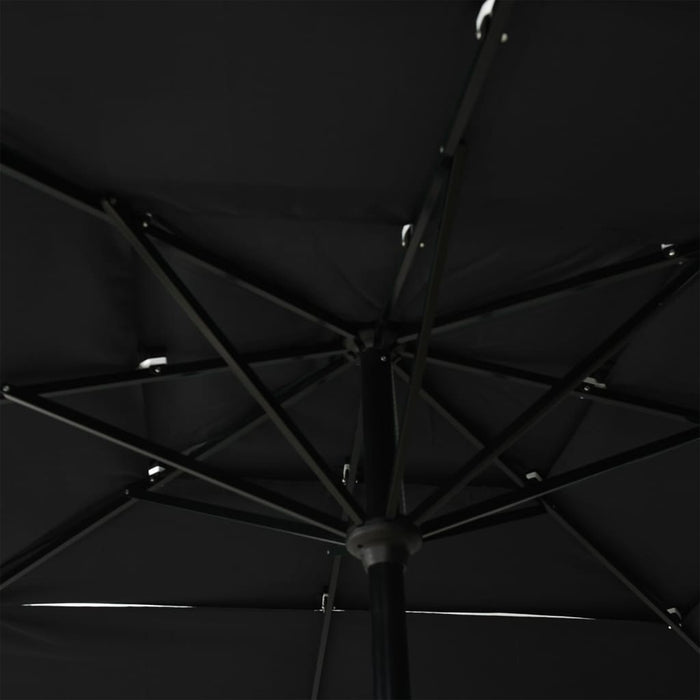 VXL 3-Tier Umbrella with Black Aluminum Pole 2.5X2.5 M
