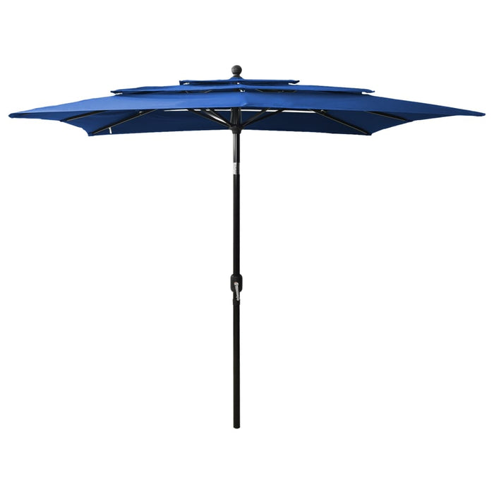 VXL 3-Level Umbrella with Aluminum Pole Azure Blue 2.5X2.5 M