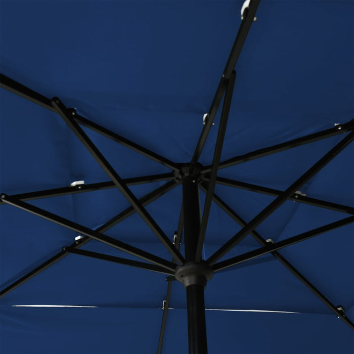 VXL 3-Level Umbrella with Aluminum Pole Azure Blue 2.5X2.5 M
